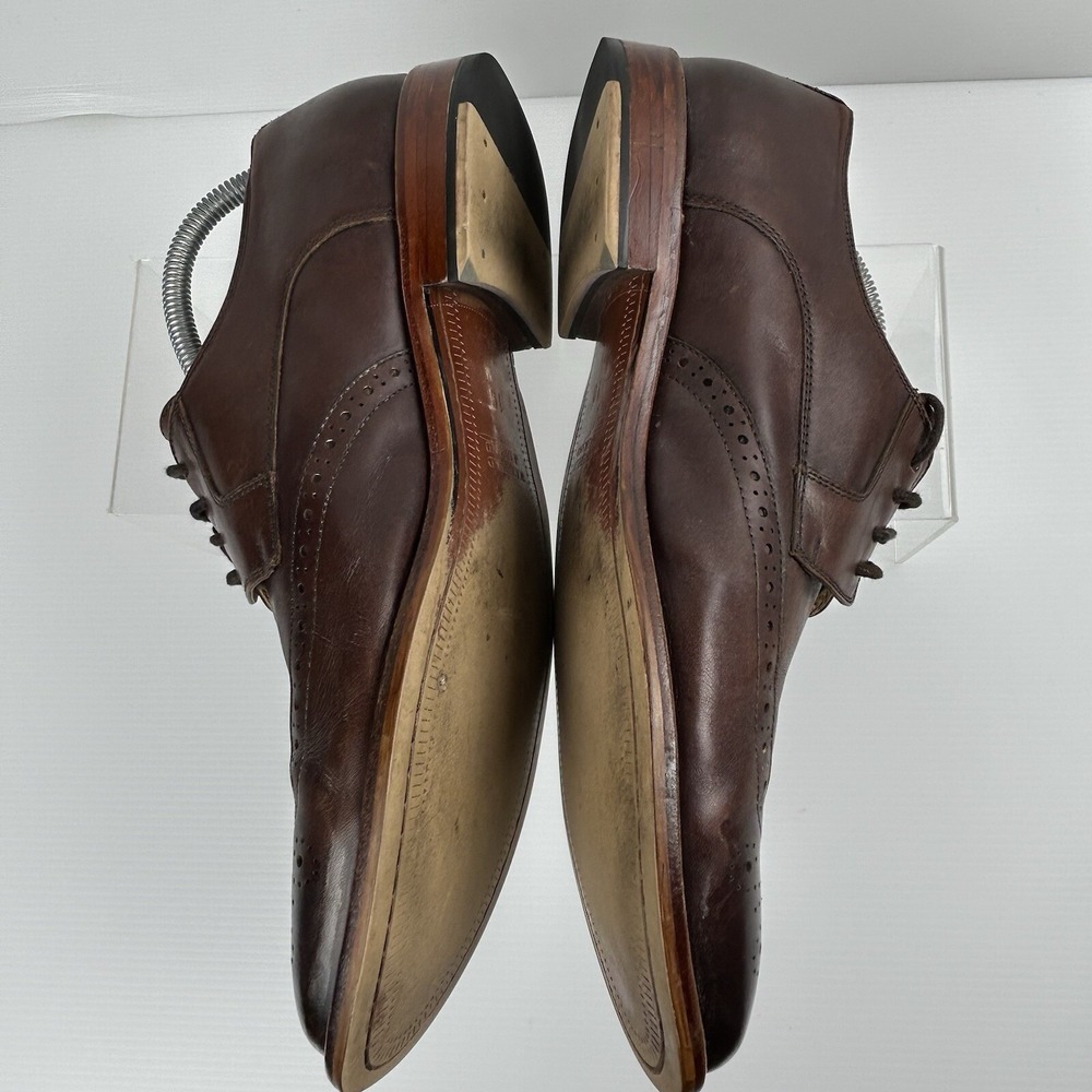 WARFIELD & GRAND Mens Size 10 Wingtip Brogue Oxford Dress Shoes Brown Leather - Picture 8 of 16